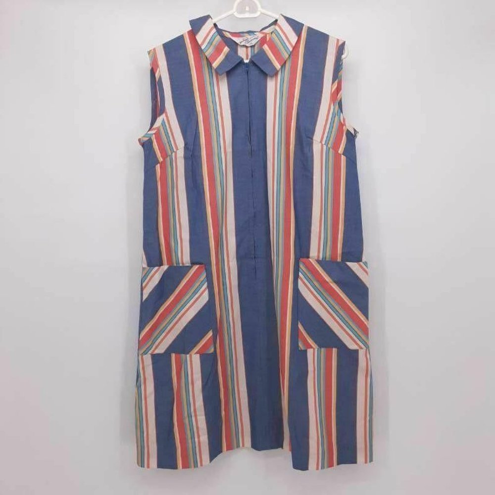 Vintage Skimma Womens Shift Dress Stripes M 14-16